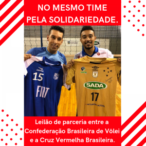 Estrelas do vôlei doam camisas para leilão solidário da Cruz Vermelha Brasileira (1)